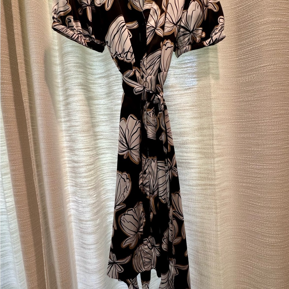 Karl Lagerfeld Black and White High Low Wrap Sundress